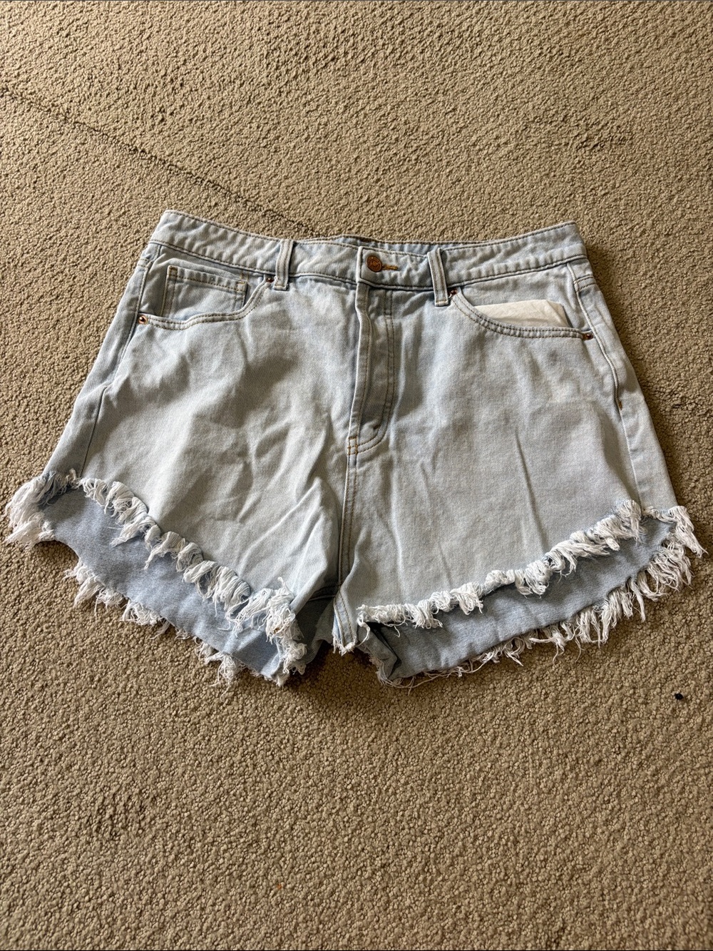 wild fable Light Blue Frayed Hem Denim Shorts